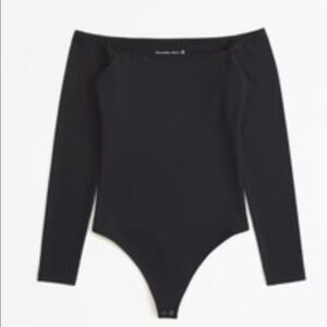 Abercrombie Long-Sleeve Slinky Jersey Off-The-Shoulder Bodysuit